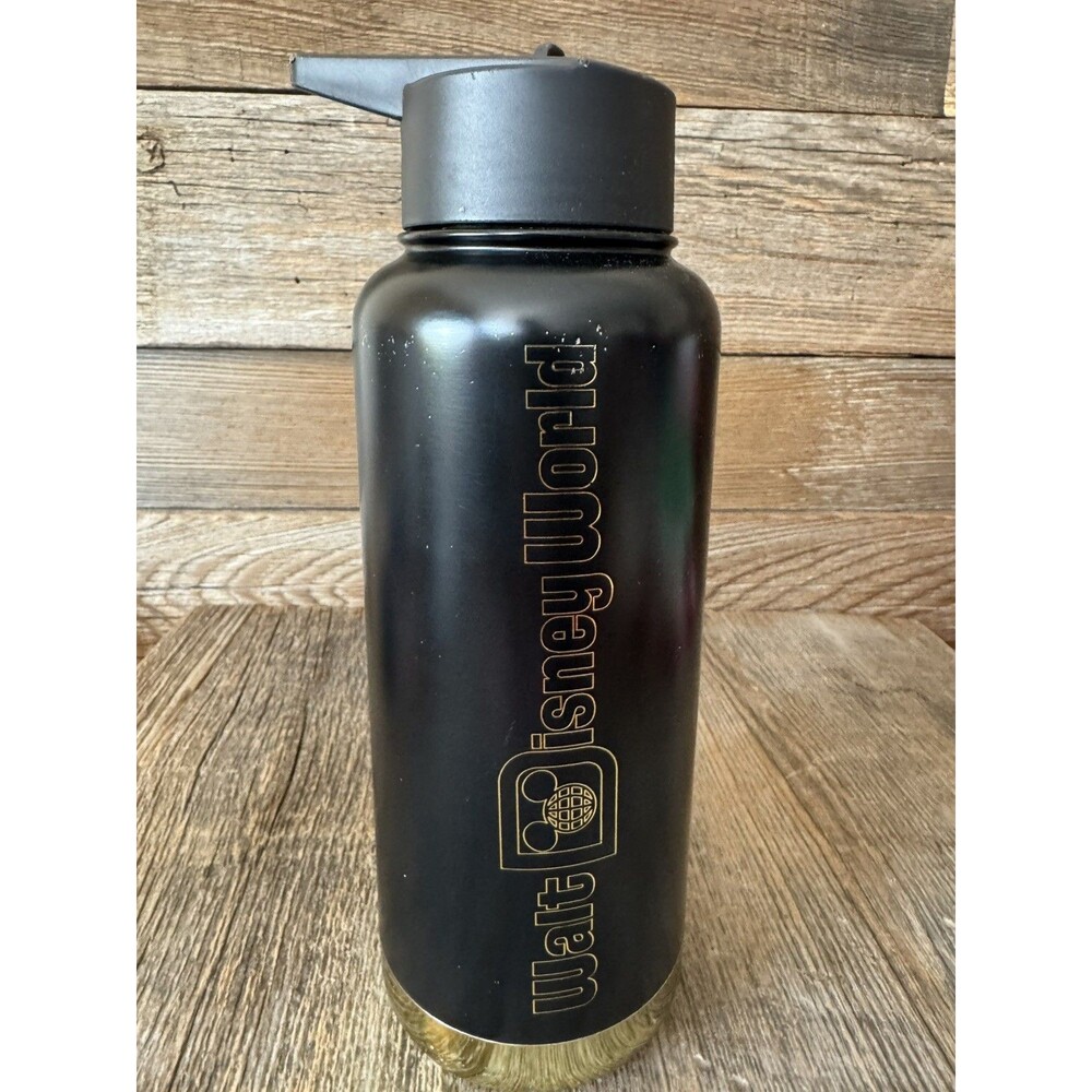 Walt Disney World Cinderella Castle Black & Gold Outline 32oz Tumbler Bottle - Picture 5 of 8